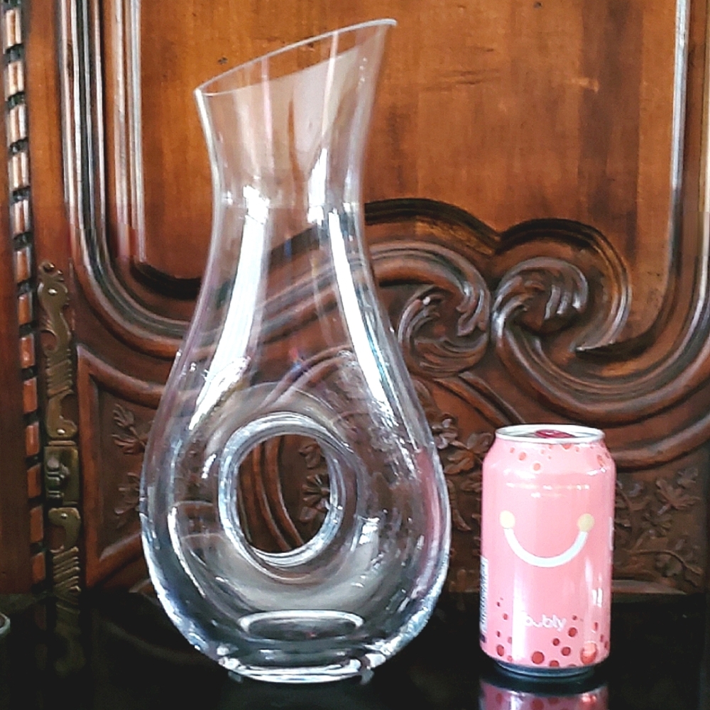 12" Krosno 48oz Clear Glass Water To Wine Decanter Made In 🇵🇱